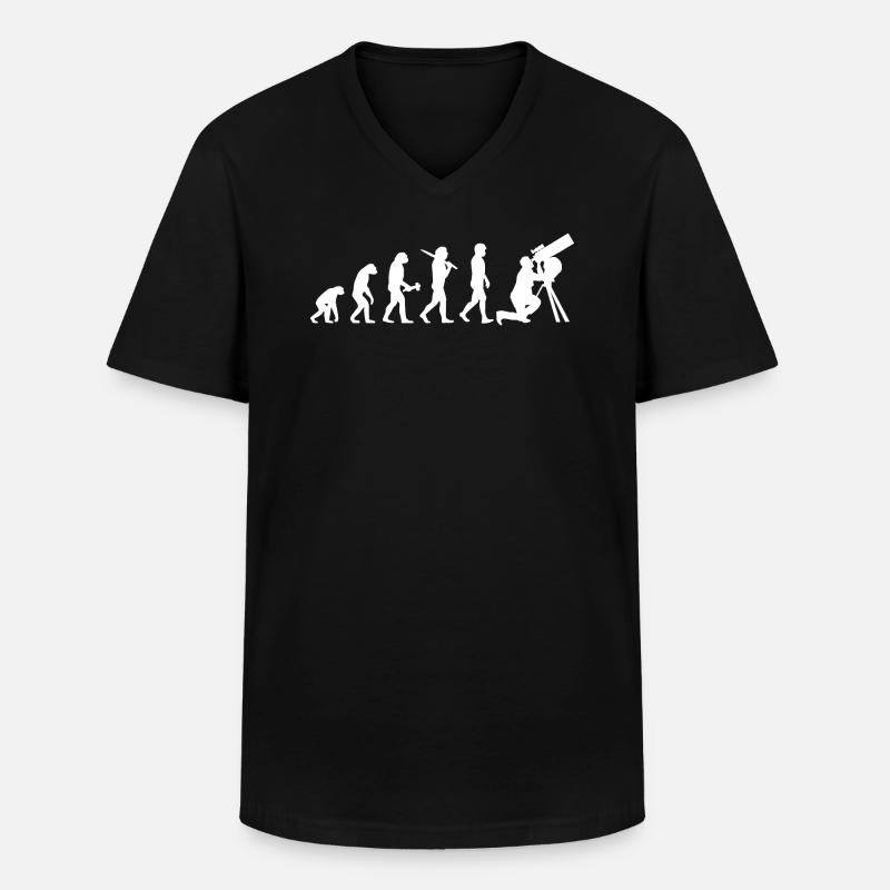 Astronomie astronome astronome évolution espace - T-shirt col V Homme - noir