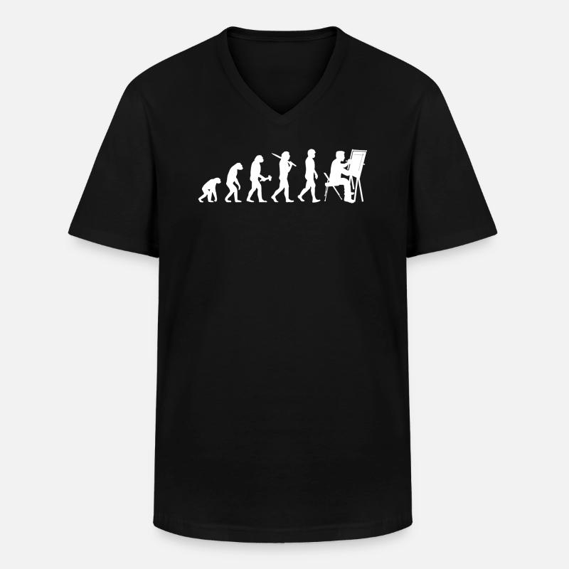 Technischer Zeichner Bauzeichner Evolution - Männer-T-Shirt mit V-Ausschnitt - Schwarz