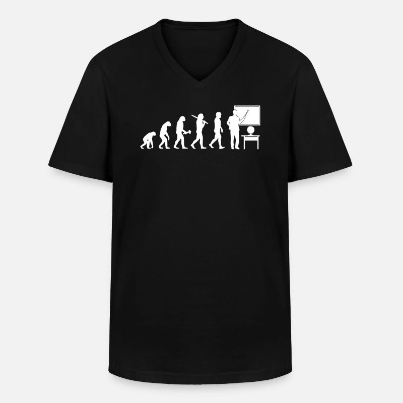 Cadeau enseignant professeur éducateur évolution - T-shirt col V Homme - noir