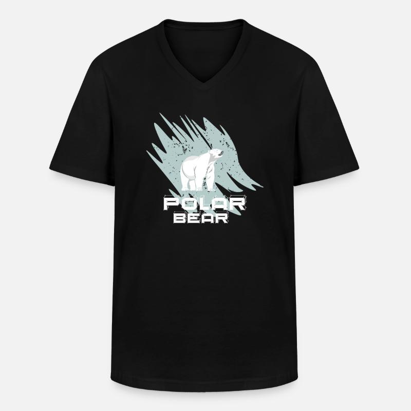 Polar Bär - Männer-T-Shirt mit V-Ausschnitt - Schwarz