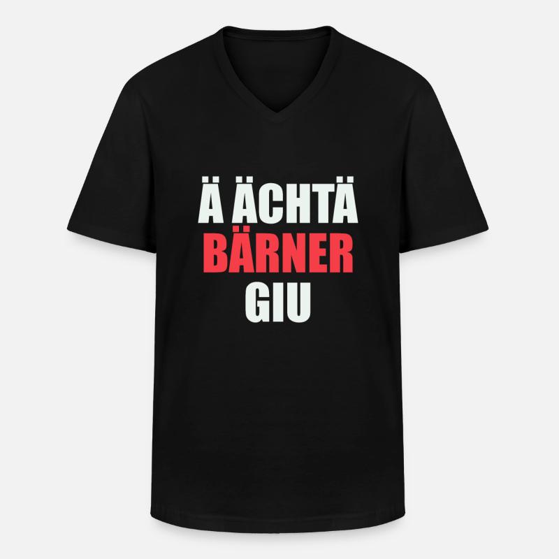 Berndeutsch Spruch - Männer-T-Shirt mit V-Ausschnitt - Schwarz