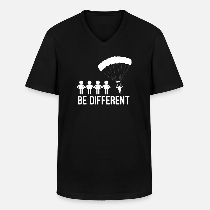 Skydiving Be different - Männer-T-Shirt mit V-Ausschnitt - Schwarz