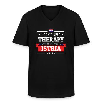 ISTRIEN THERAPIE LUSTIGES KROATIEN URLAUB GESCHENK - Männer-T-Shirt mit V-Ausschnitt - Schwarz - Vorne - AI Model Male 178 dark (178cm)