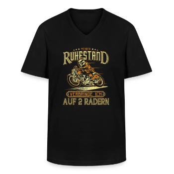 Motorrad Ruhestand auf 2 Rädern Rente Geschenk - Männer-T-Shirt mit V-Ausschnitt - Schwarz - Vorne - AI Model Male 178 dark (178cm)