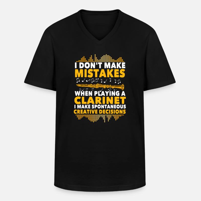 Klarinette Spruch - Männer-T-Shirt mit V-Ausschnitt - Schwarz