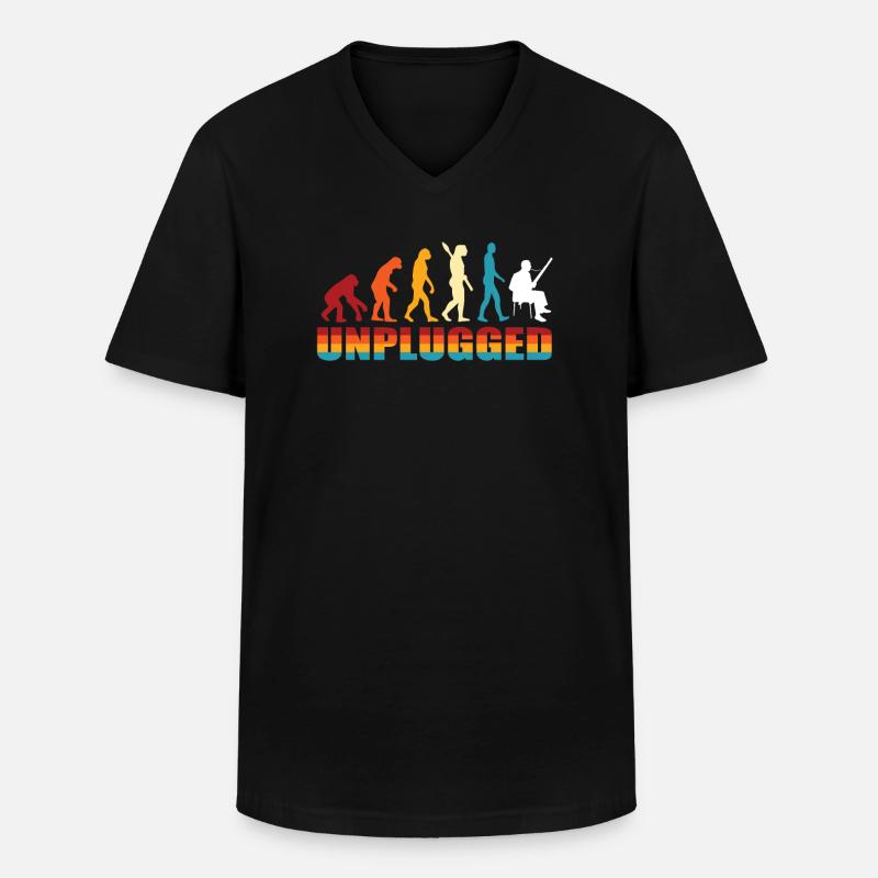 Fagott Unplugged - Männer-T-Shirt mit V-Ausschnitt - Schwarz