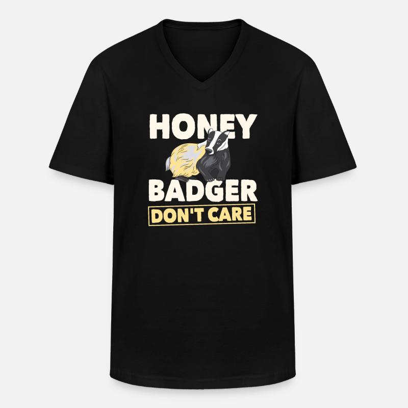 Honigdachs - Männer-T-Shirt mit V-Ausschnitt - Schwarz