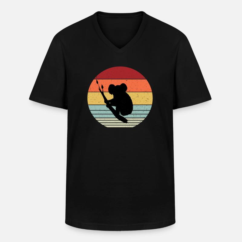 Koalabär - Männer-T-Shirt mit V-Ausschnitt - Schwarz