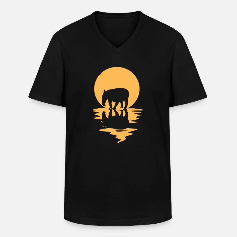 Tapir - Männer-T-Shirt mit V-Ausschnitt - Schwarz