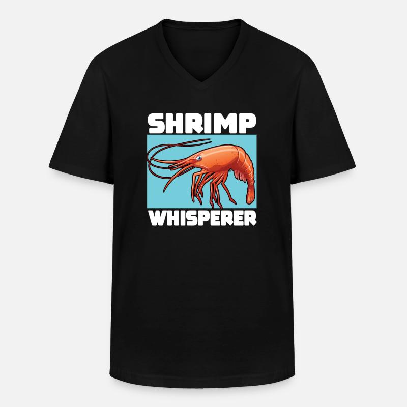 Garnelen Flüsterer - Männer-T-Shirt mit V-Ausschnitt - Schwarz