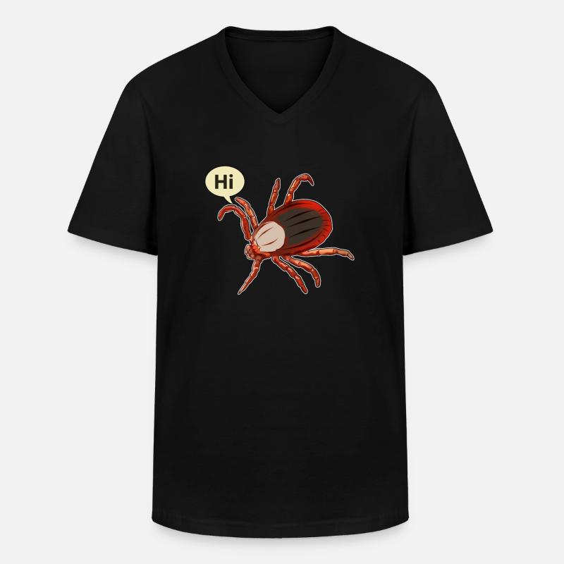 Zecken Hallo Geschenk - Männer-T-Shirt mit V-Ausschnitt - Schwarz