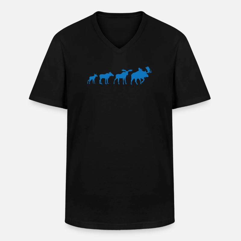 Moose Evolution - Men's V-Neck T-Shirt - black