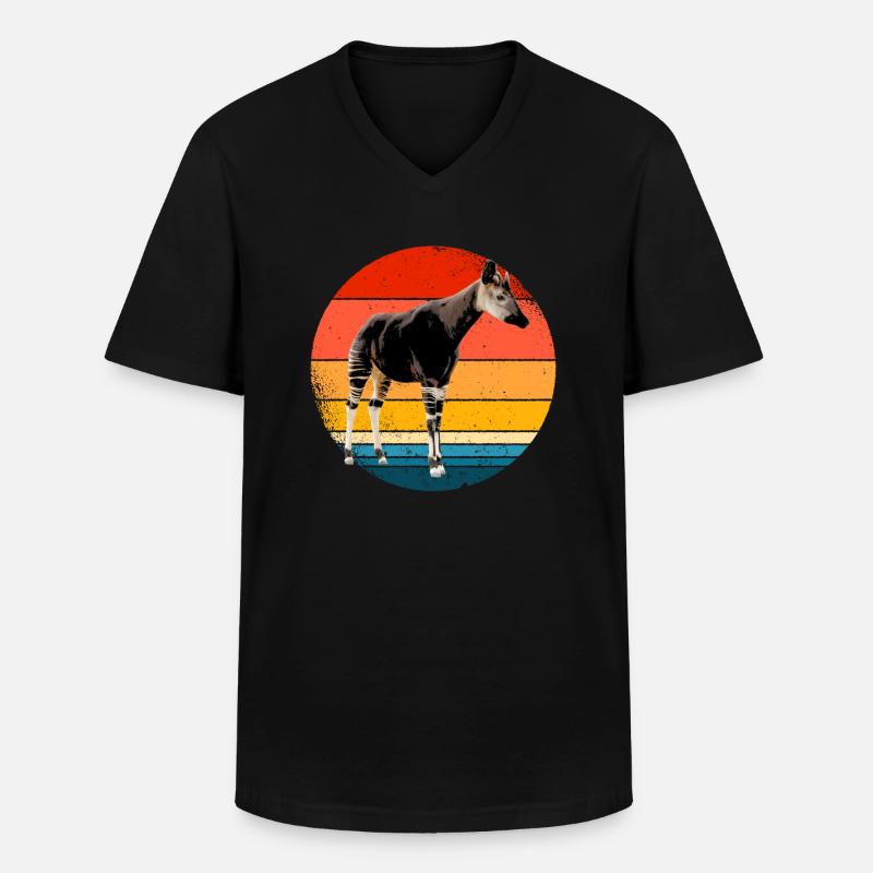 Okapi Geschenk - Männer-T-Shirt mit V-Ausschnitt - Schwarz