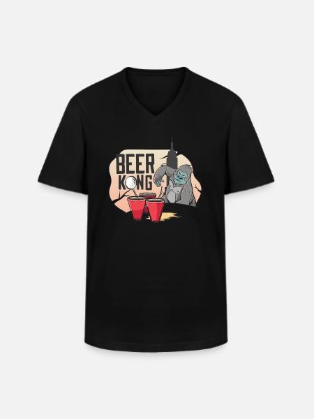 Bierpong King - Männer-T-Shirt mit V-Ausschnitt - Schwarz