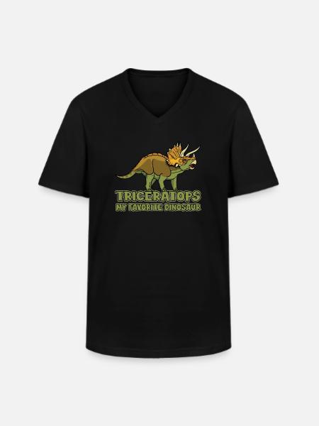 Triceratops Favorite Dinosaur - Men's V-Neck T-Shirt - black
