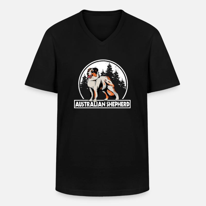 Australian Shepherd - Männer-T-Shirt mit V-Ausschnitt - Schwarz