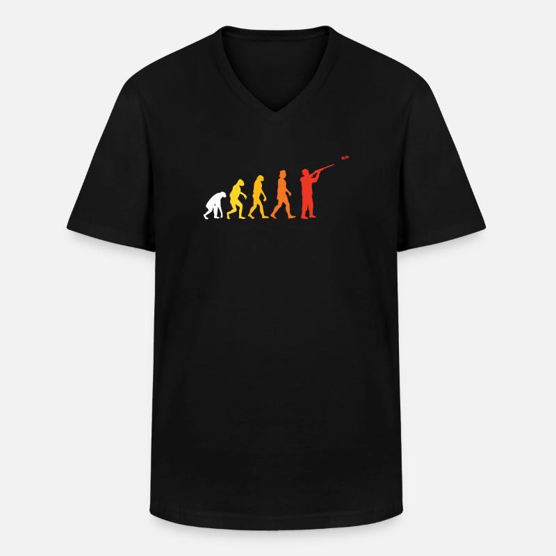 Clay pigeon shooting evolution - Men's V-Neck T-Shirt - black