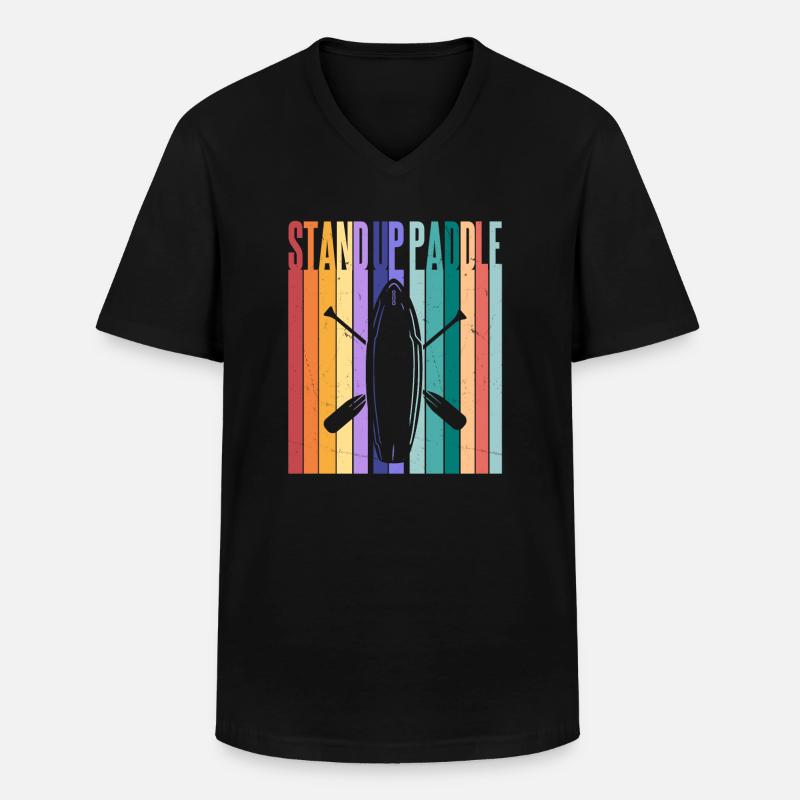 SUP - Männer-T-Shirt mit V-Ausschnitt - Schwarz