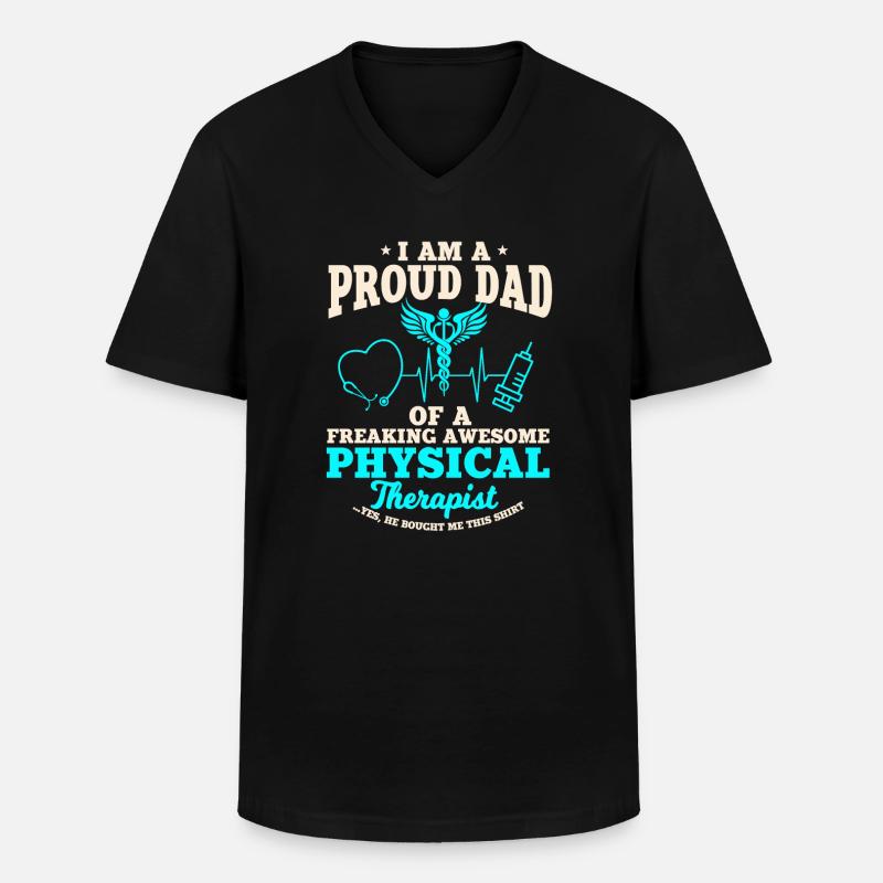 Papa eines Physiotherapeuten - Männer-T-Shirt mit V-Ausschnitt - Schwarz