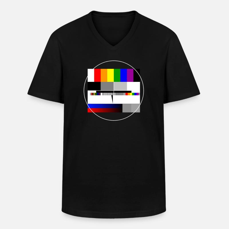 PRIDE Test Image Rainbow - Men's V-Neck T-Shirt - black