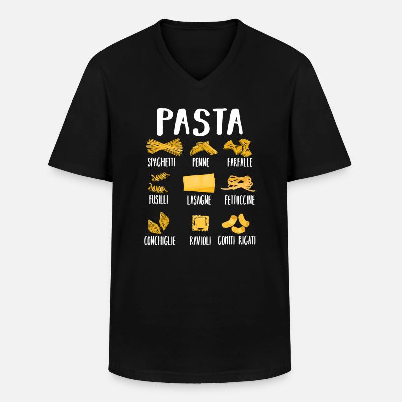 Pasta - Männer-T-Shirt mit V-Ausschnitt - Schwarz