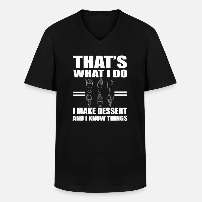 Dessert - Männer-T-Shirt mit V-Ausschnitt - Schwarz