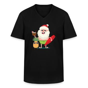 Hawaii Weihnachten T-Shirt - Männer-T-Shirt mit V-Ausschnitt - Schwarz - Vorne - AI Model Male 178 dark (178cm)