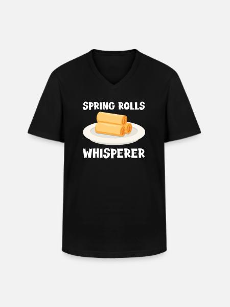 Spring Rolls Whisperer - Men's V-Neck T-Shirt - black
