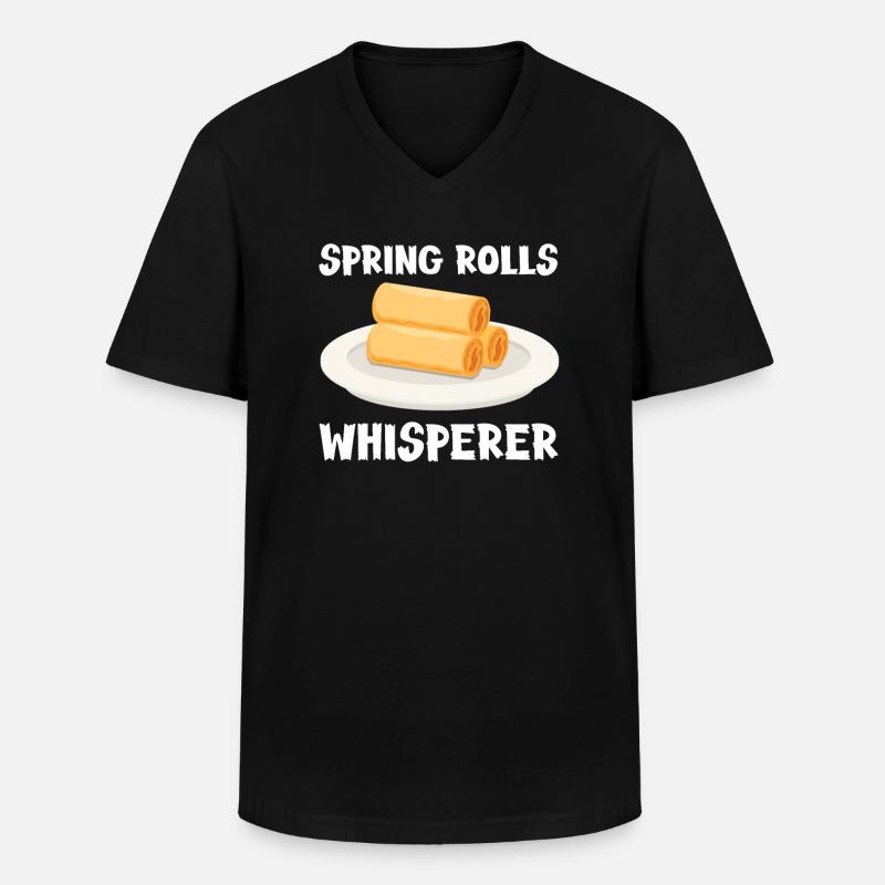 Spring Rolls Whisperer - Men's V-Neck T-Shirt - black