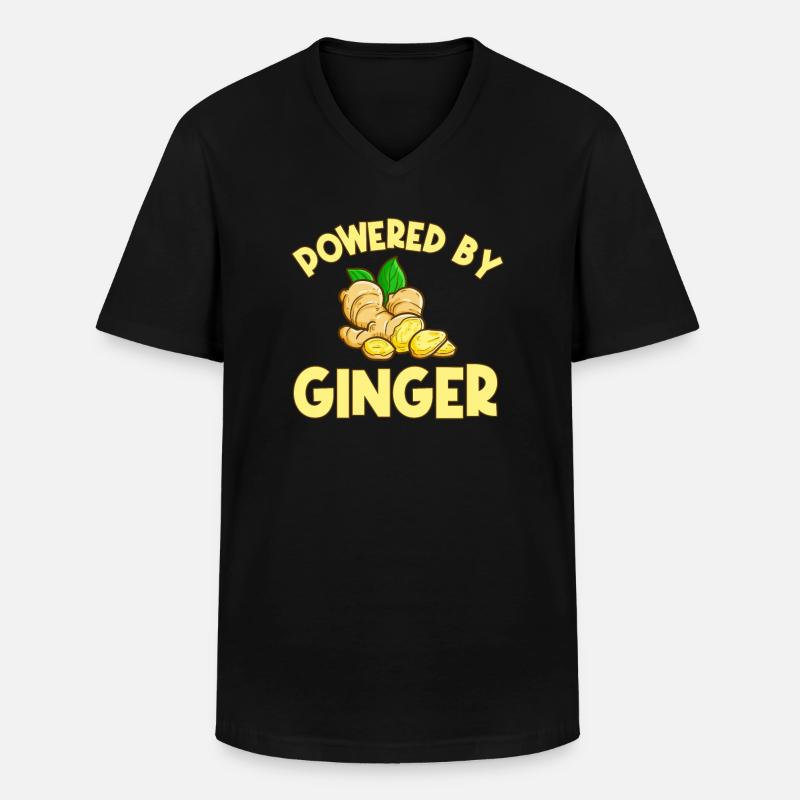 Ingwer Geschenk - Männer-T-Shirt mit V-Ausschnitt - Schwarz