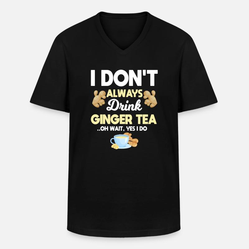 Ingwer Tee - Männer-T-Shirt mit V-Ausschnitt - Schwarz