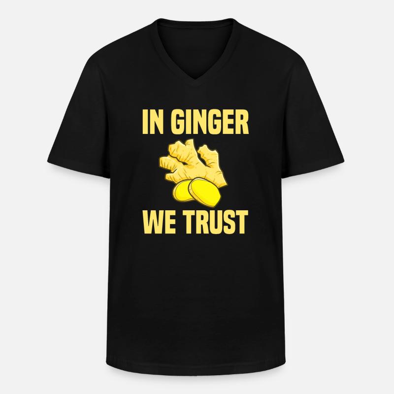 Ingwer - Männer-T-Shirt mit V-Ausschnitt - Schwarz