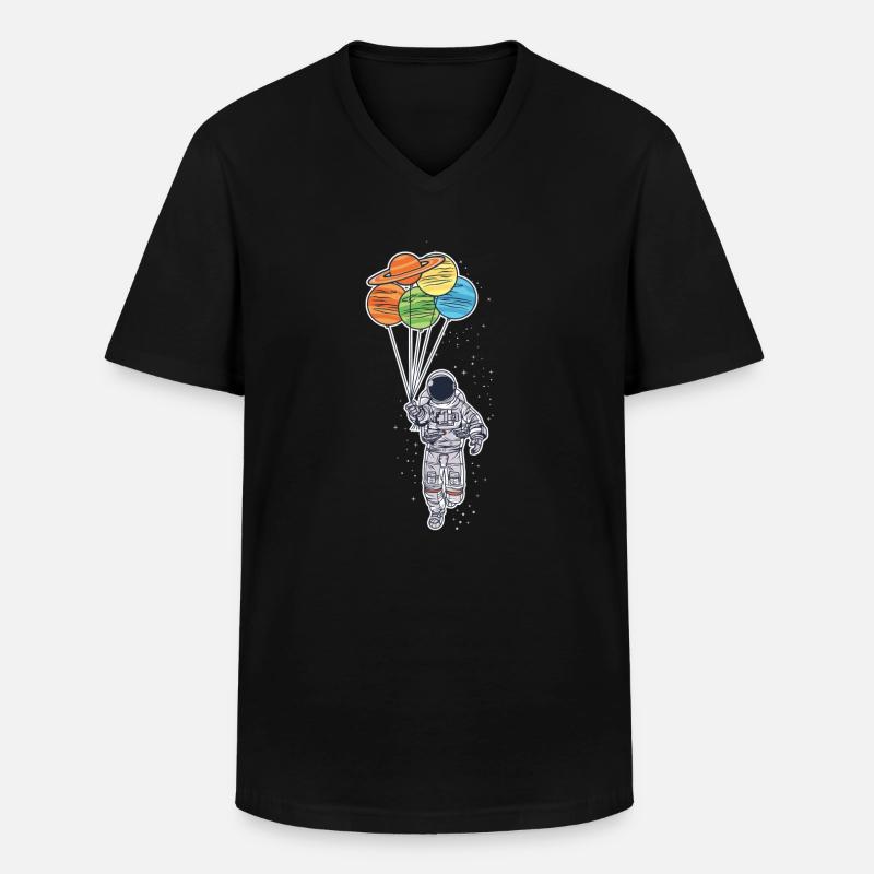 Astronaut - Männer-T-Shirt mit V-Ausschnitt - Schwarz