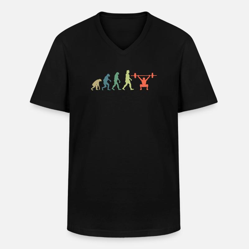 Fitness Evolution Weightlifting - Men's V-Neck T-Shirt - black
