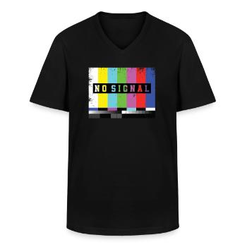 Image de test Aucun signal TV - T-shirt col V Homme - noir - Devant - AI Model Male 178 dark (178cm)