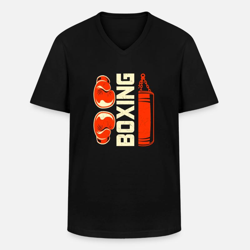 Boxen - Männer-T-Shirt mit V-Ausschnitt - Schwarz