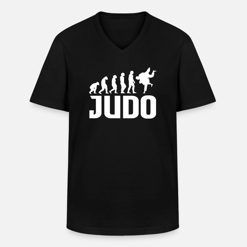 Judo Evolution - Männer-T-Shirt mit V-Ausschnitt - Schwarz