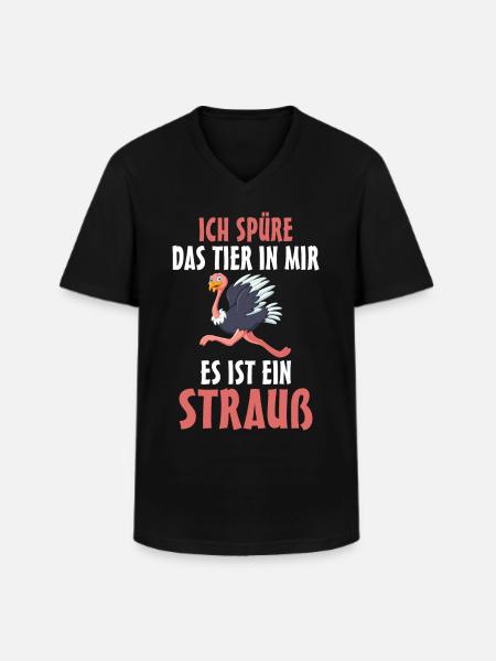 Strauß - Männer-T-Shirt mit V-Ausschnitt - Schwarz