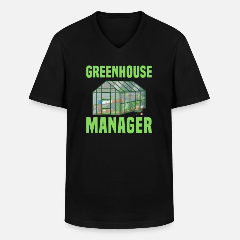 Gewächshaus Manager - Männer-T-Shirt mit V-Ausschnitt - Schwarz