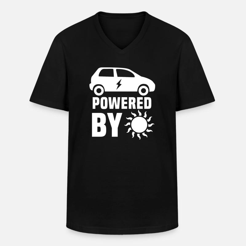 Elektroauto - Männer-T-Shirt mit V-Ausschnitt - Schwarz