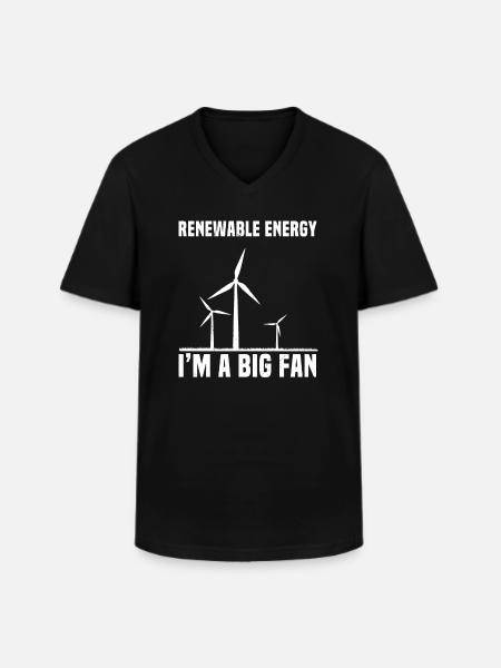 Éolienne d’énergie renouvelable - T-shirt col V Homme - noir