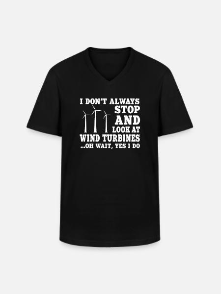 Windräder - Männer-T-Shirt mit V-Ausschnitt - Schwarz