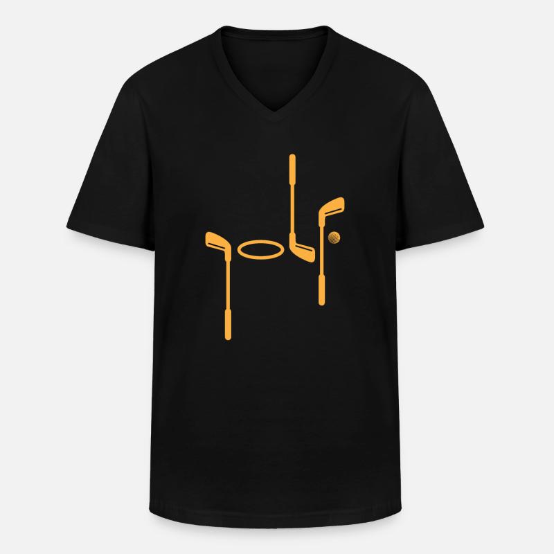 Golf - Männer-T-Shirt mit V-Ausschnitt - Schwarz