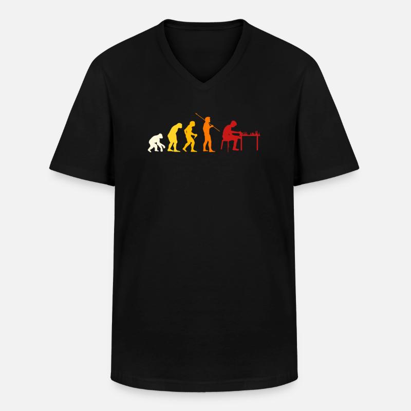 Chess Evolution - Men's V-Neck T-Shirt - black