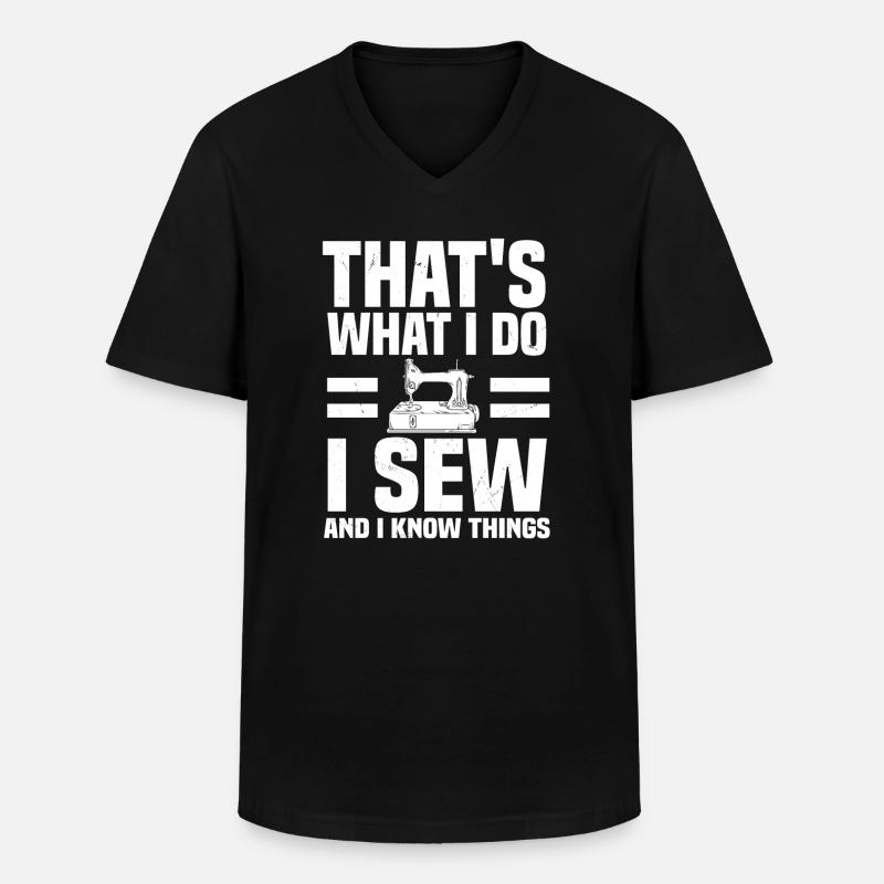 Nähen - Männer-T-Shirt mit V-Ausschnitt - Schwarz
