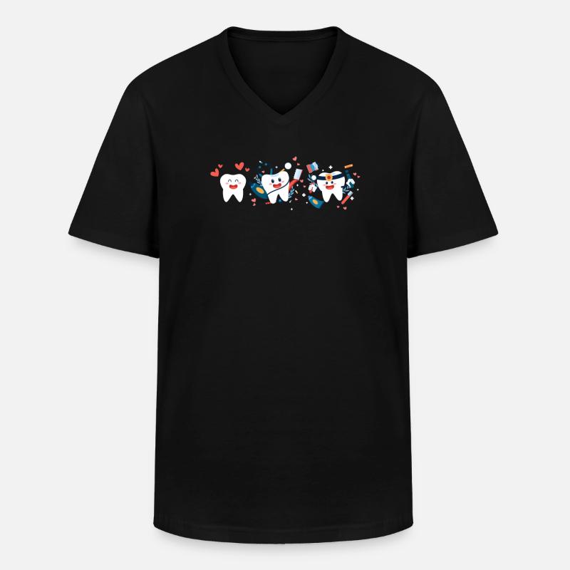 Zähne - Männer-T-Shirt mit V-Ausschnitt - Schwarz