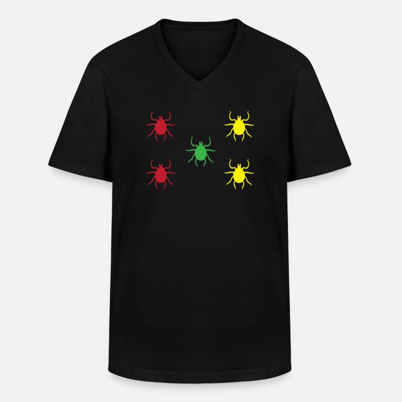 Zecken - Männer-T-Shirt mit V-Ausschnitt - Schwarz
