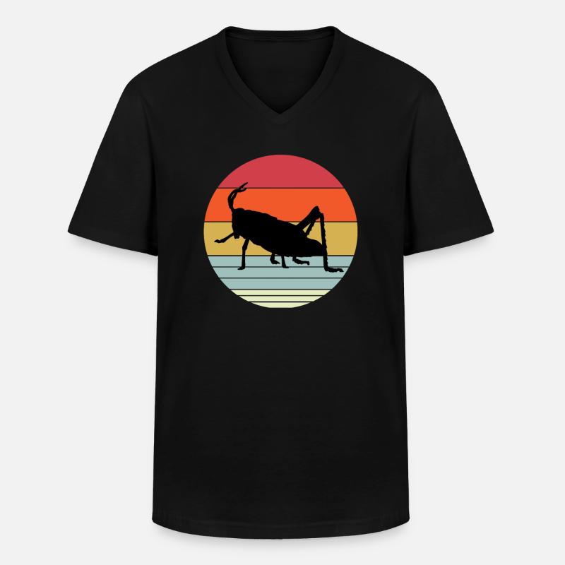 Heuschrecke - Männer-T-Shirt mit V-Ausschnitt - Schwarz