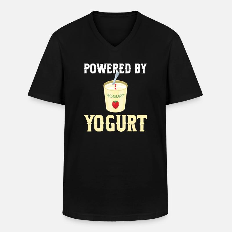 Joghurt Geschenk - Männer-T-Shirt mit V-Ausschnitt - Schwarz