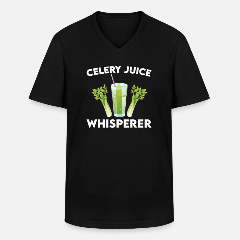Selleriesaft Flüsterer - Männer-T-Shirt mit V-Ausschnitt - Schwarz
